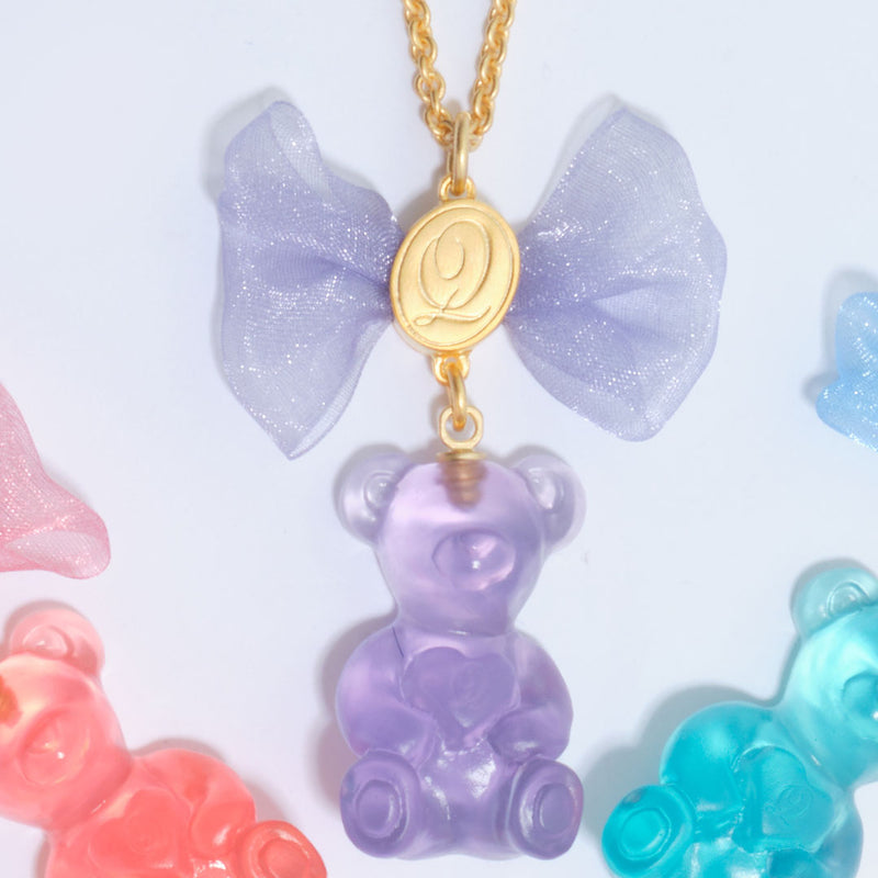 Teddy Bear Gummy Necklace (Grape)【Japan Jewelry】