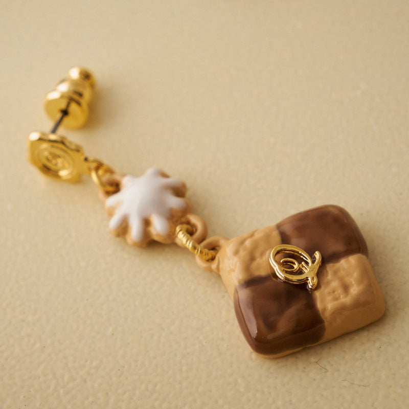 Icebox Cookie Pierced Earring (1 Piece)【Japan Jewelry】