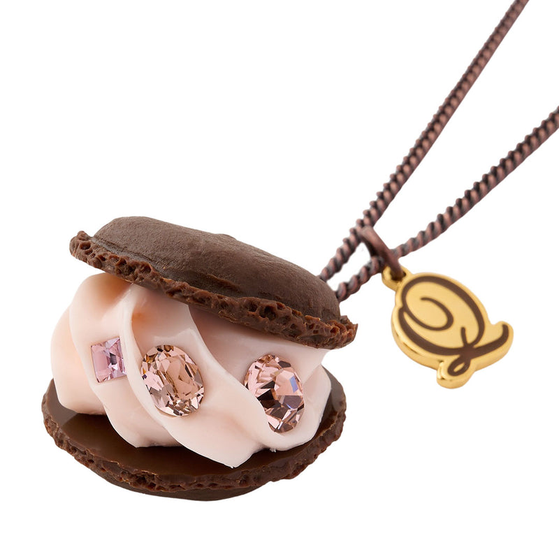 Brownie Raspberry Macaron Necklace【Japan Jewelry】