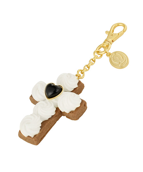 Black Heart Studs Cross Sugar Cookie Bag Charm【Japan Jewelry】
