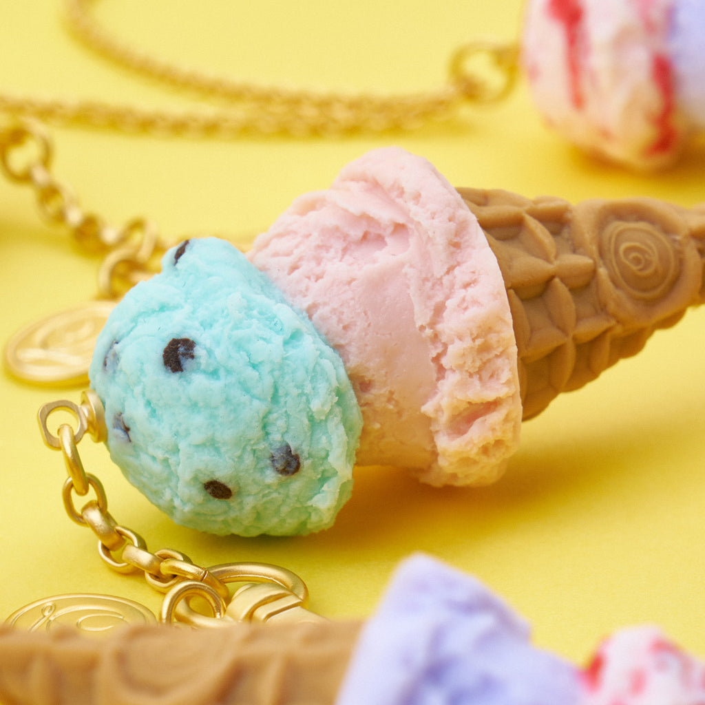 Mint Chocolate & Strawberry Double Ice Cream Bag Charm【Japan Jewelry】
