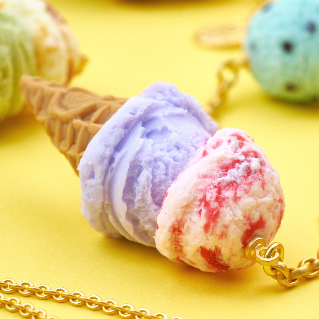 Strawberry Mable & Blueberry Milk Double Ice Cream Bag Charm【Japan Jewelry】
