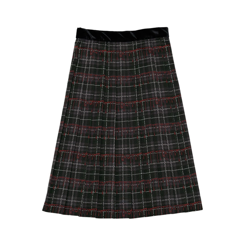【Poppy Collaboration】High Waist Pleaded Skirt (Black)
