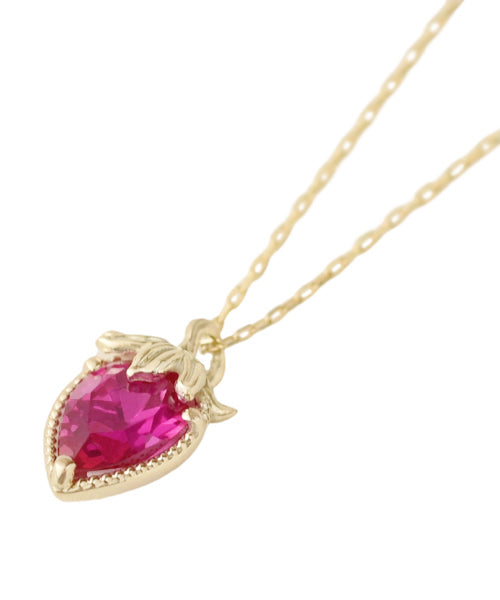【10K Yellow Gold】Strawberry Necklace