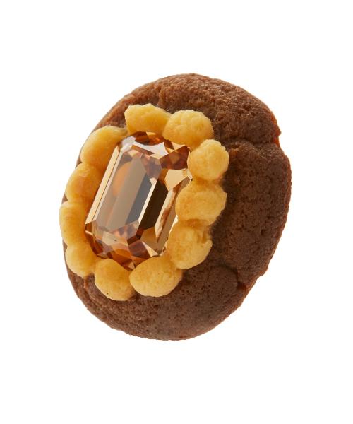 Apricot Jewel Cookie Pierced Earring (1 Piece)【Japan Jewelry】