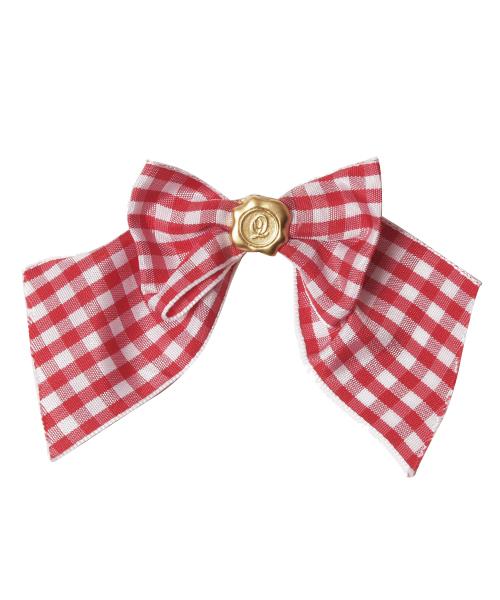 Gingham Check Ribbon Charm (Red×White)【Japan Jewelry】