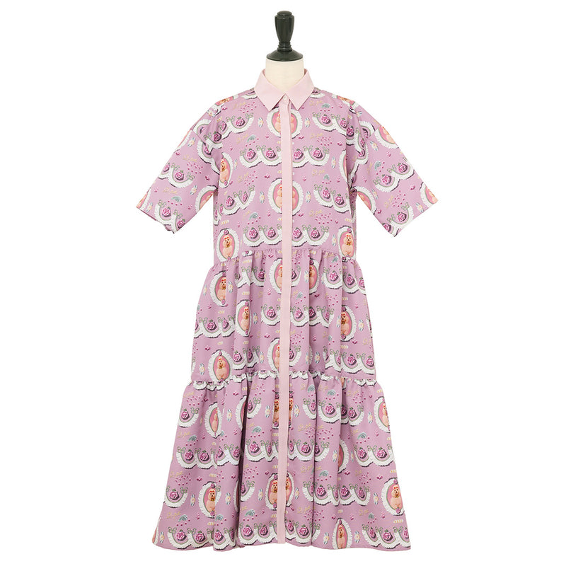 Poodle Cake Tiered Shirtdress (Old Rose)【Japan Jewelry】