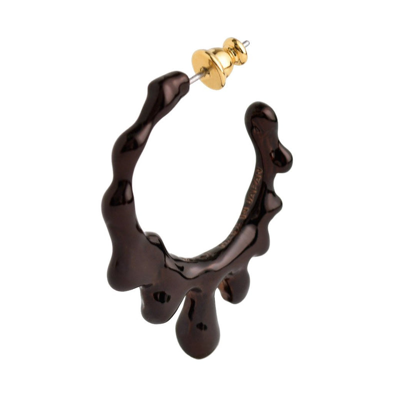 Melty Melt Hoop Pierced Earring (Brown / 1 Piece)【Japan Jewelry】