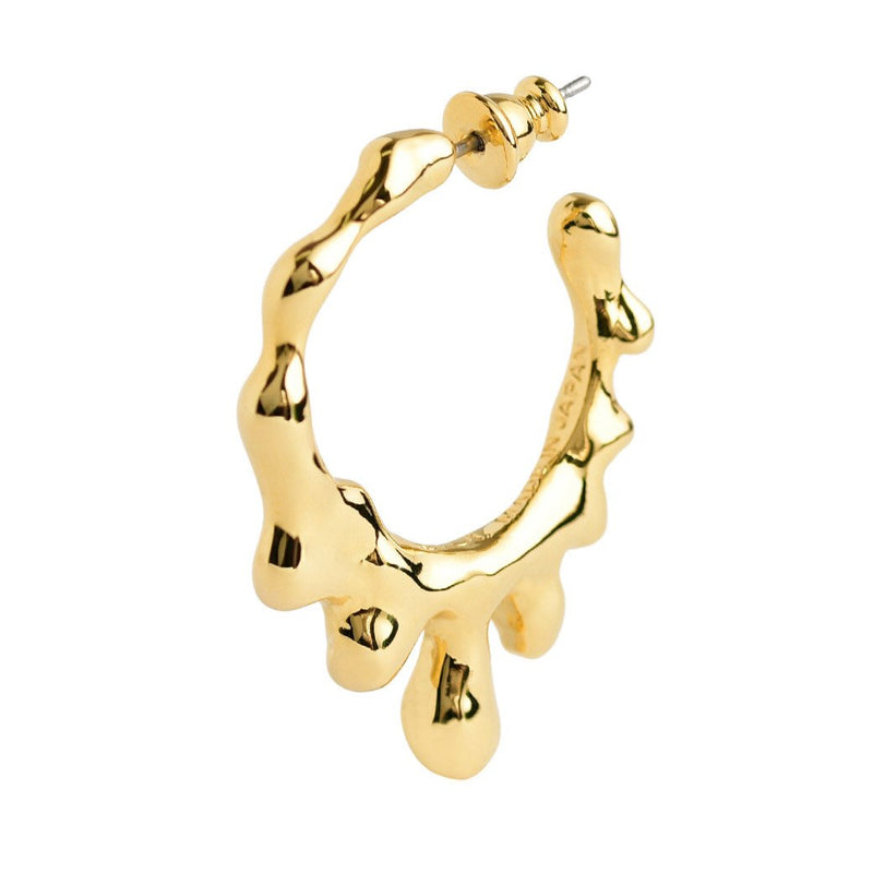 Melty Melt Hoop Pierced Earring (Gold / 1 Piece)【Japan Jewelry】