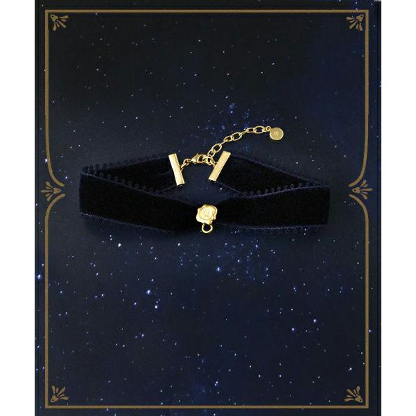 Selectable Happiness Velvet Ribbon Choker (Navy Blue)【Japan Jewelry】