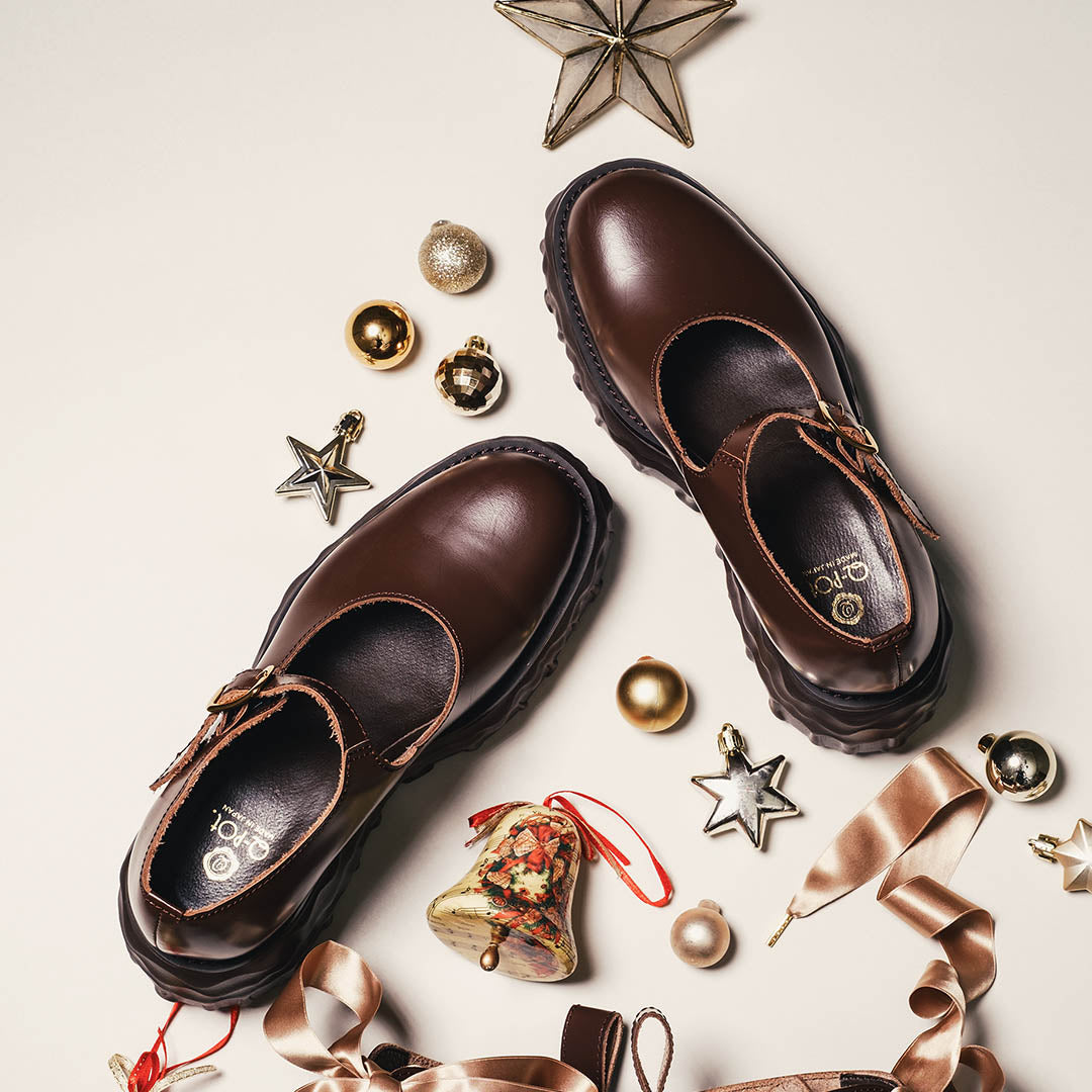 Melting Chocolate Leather Mary Jane (Brown)【Japan Jewelry