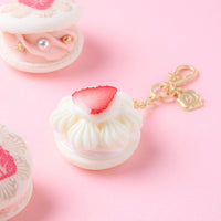Whipped Cream & Strawberry Macaron Bag Charm【Japan Jewelry】