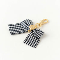 Gingham Check Ribbon Keychain【Japan Jewelry】