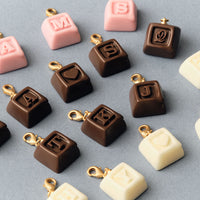 Initial Chocolate Charm (SS)【Japan Jewelry】