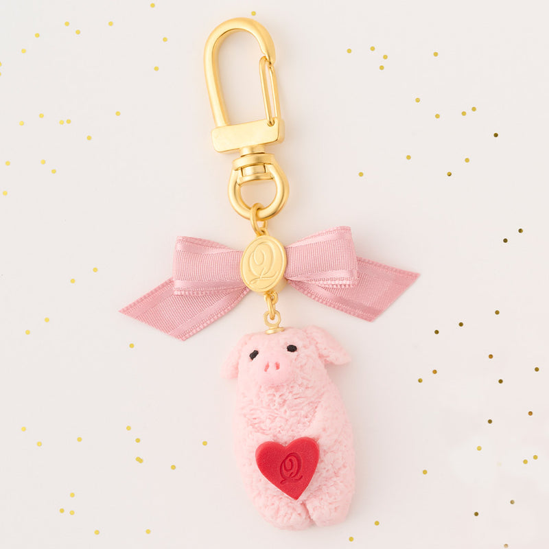 Pinky Piggy Strawberry Cookie Key Holder (Red Heart)【Japan Jewelry】