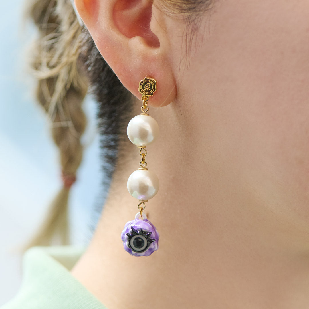 Purple Pop Melty Monster Clip-On Earring (1 PIece)【Japan Jewelry】