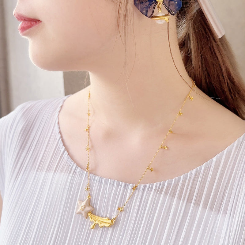 Melty Shooting Star Necklace【Japan Jewelry】