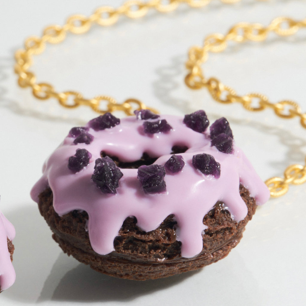 Melty Blueberry Doughnut Necklace【Japan Jewelry】