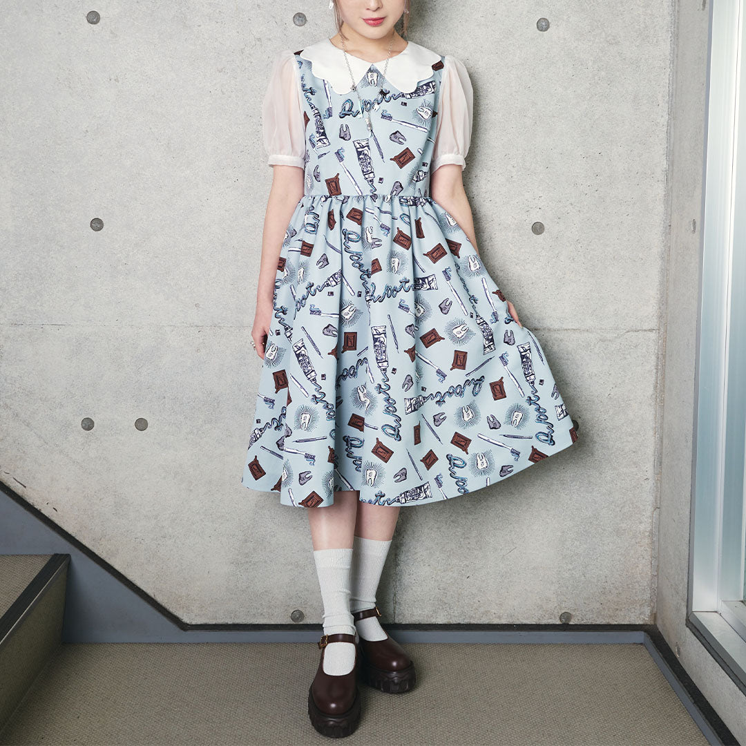 Dental Q-pot. Puff Sleeve Dress【Japan Jewelry】