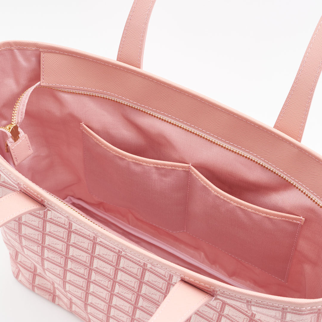 Strawberry Chocolate Zip Leather Tote Bag【Japan Jewelry】