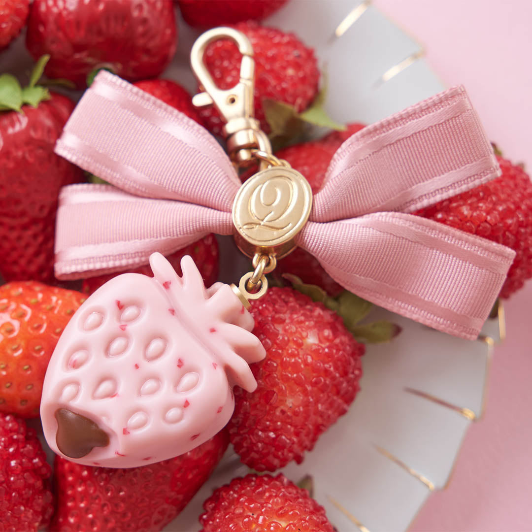 Strawberry Ganache Ribbon Bag Charm (Pink)【Japan Jewelry