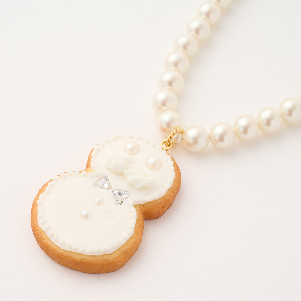 Snowman Sugar Cookie Pearl Necklace【Japan Jewelry】