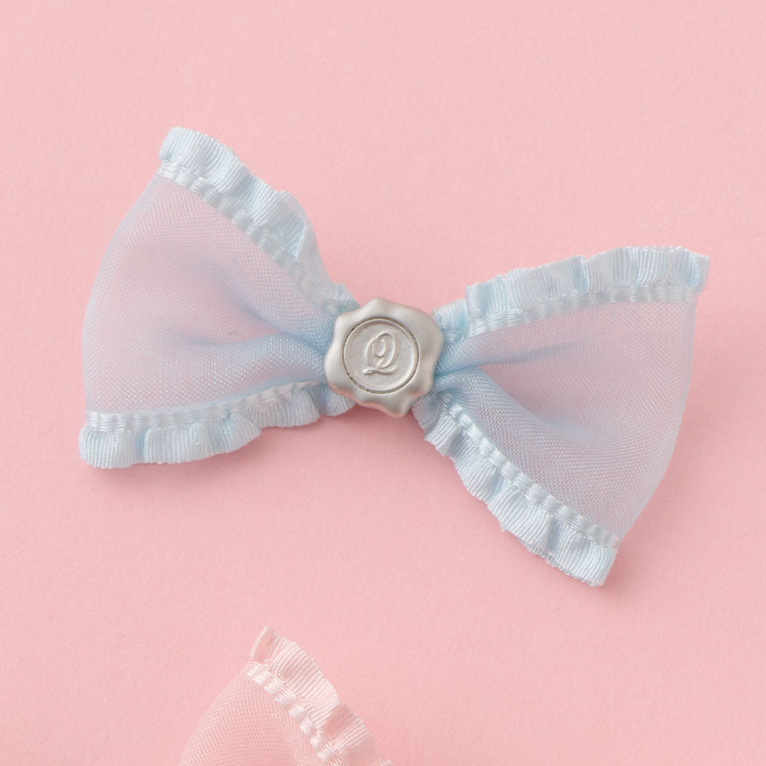 Ruffled Organdy Ribbon Charm (Light Blue)【Japan Jewelry】