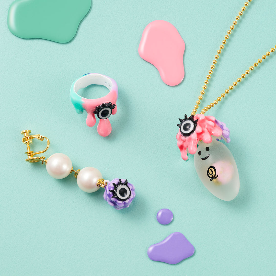 Trick Ghost “Melty Monster” Necklace Set【Japan Jewelry】