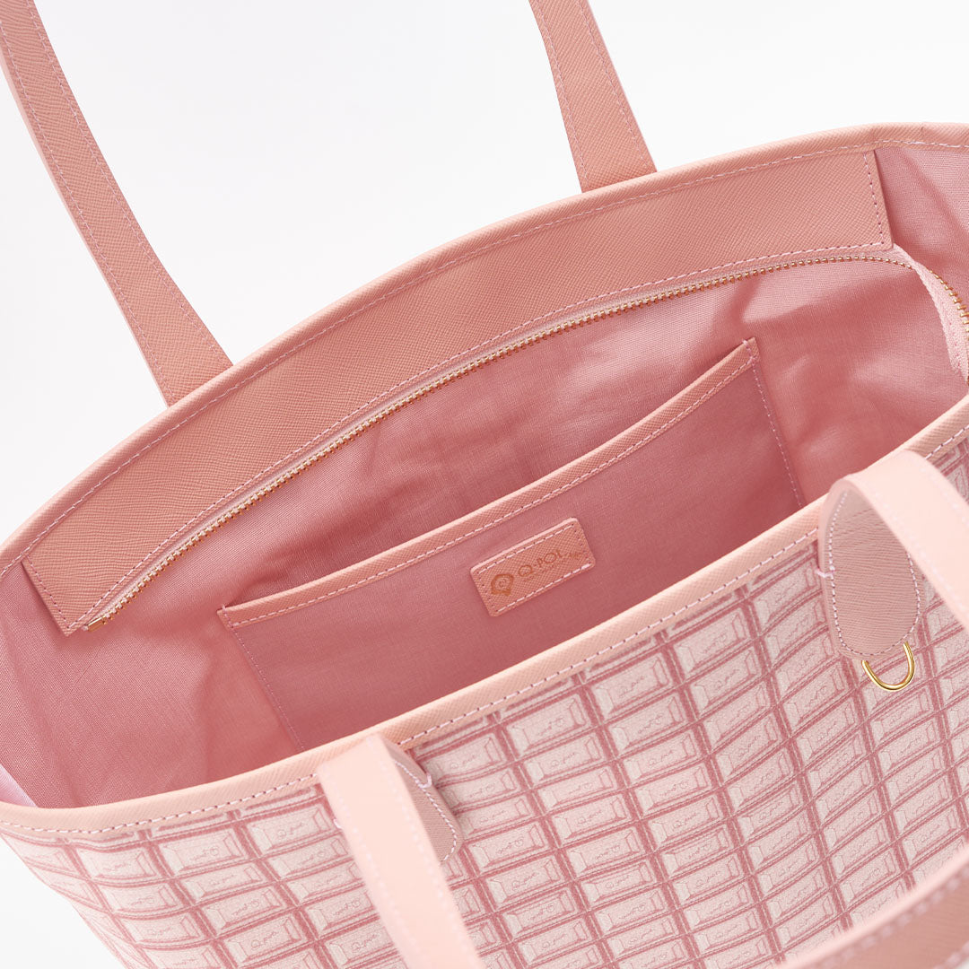 Strawberry Chocolate Zip Leather Tote Bag【Japan Jewelry】