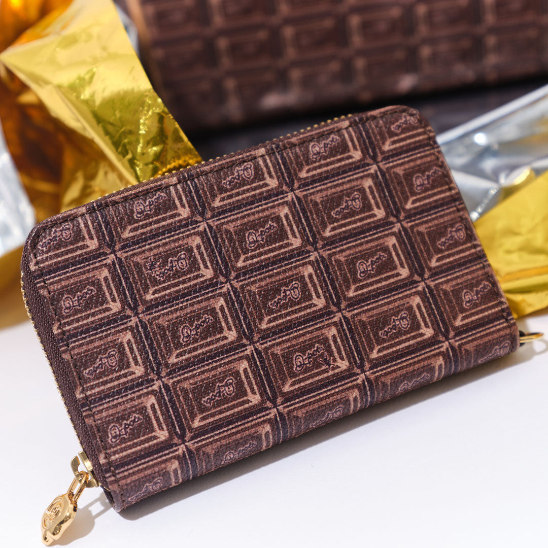 Bitter Chocolate Compact Zip Around Wallet【Japan Jewelry】