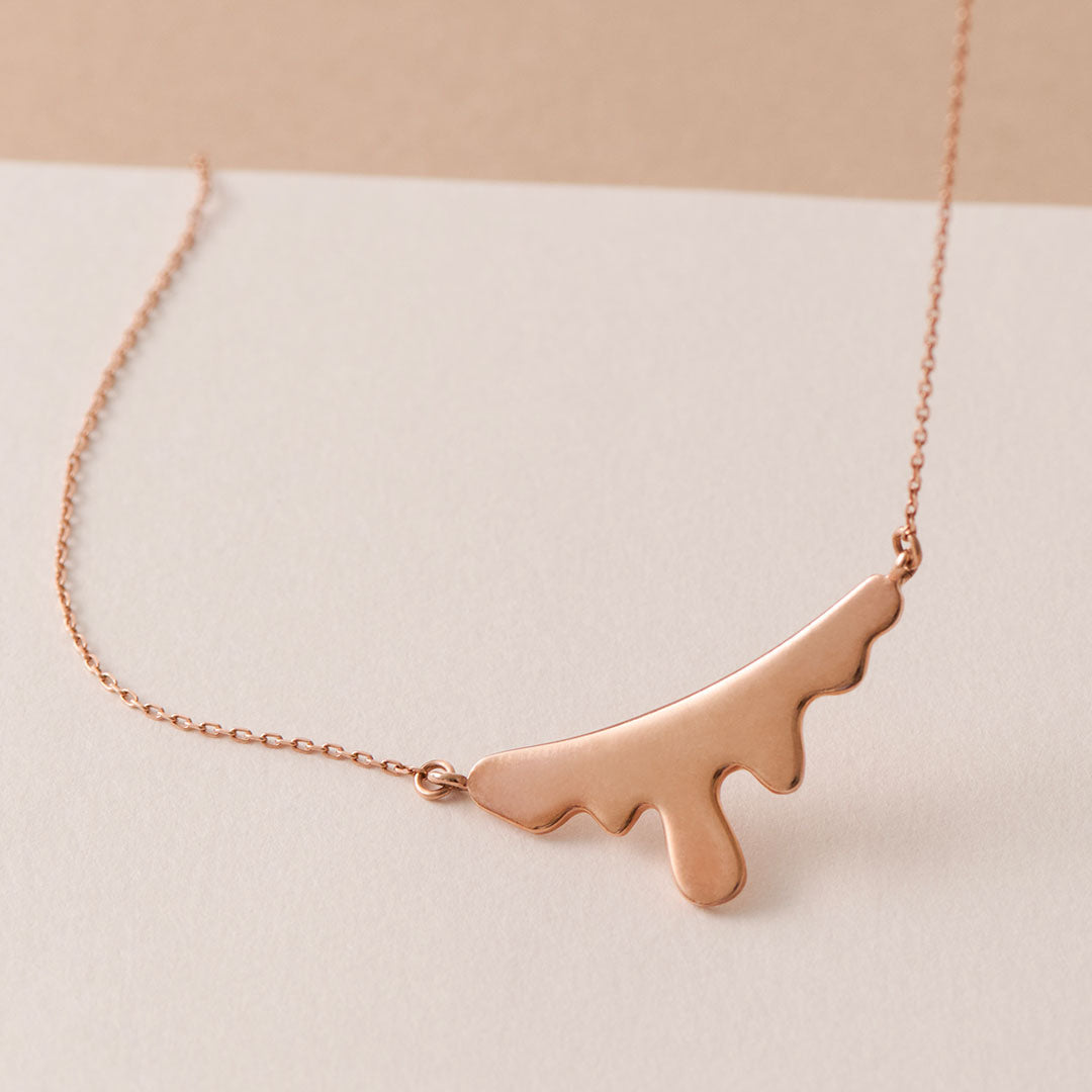 【18K-Pink Gold】Petit Melty Paper Necklace