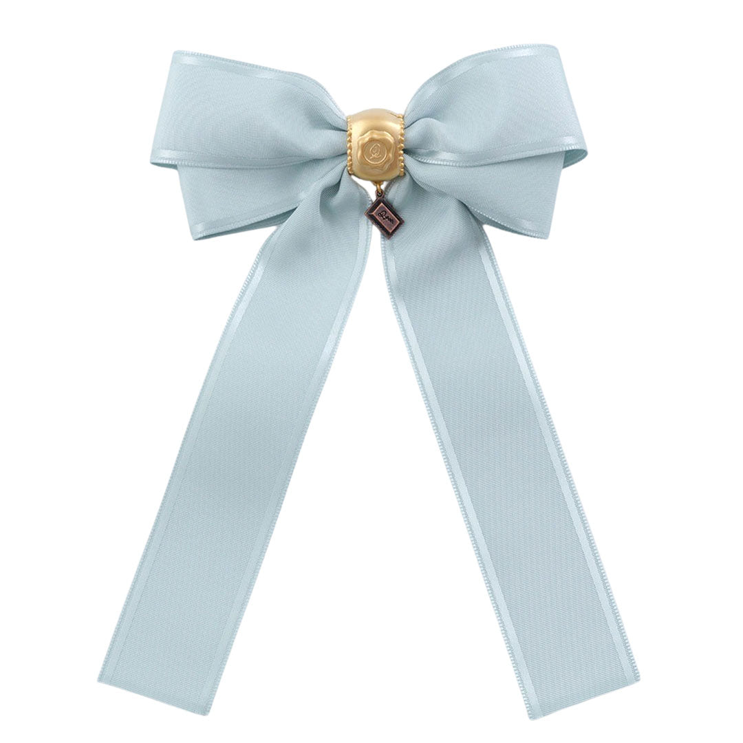 Taffeta Satin Ribbon Chocolate Barrette (Mint)【Japan Jewelry】