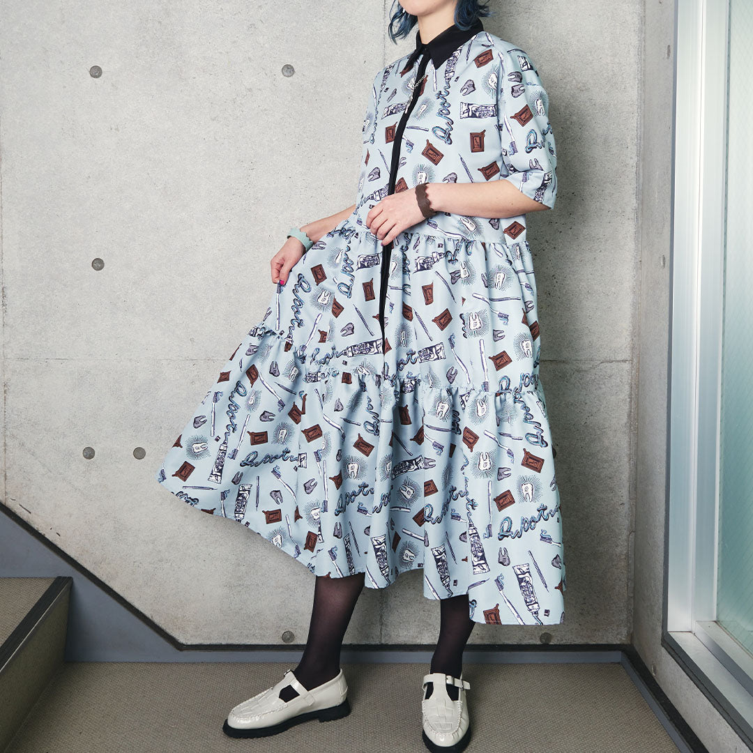 Dental Q-pot. Tiered Shirtdress【Japan Jewelry】