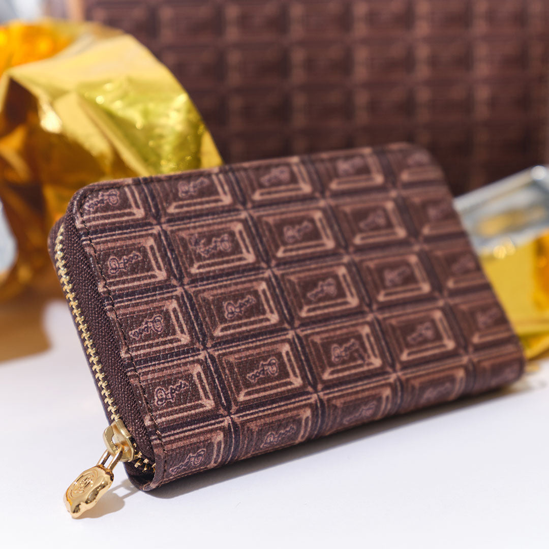 Bitter Chocolate Compact Zip Around Wallet【Japan Jewelry】