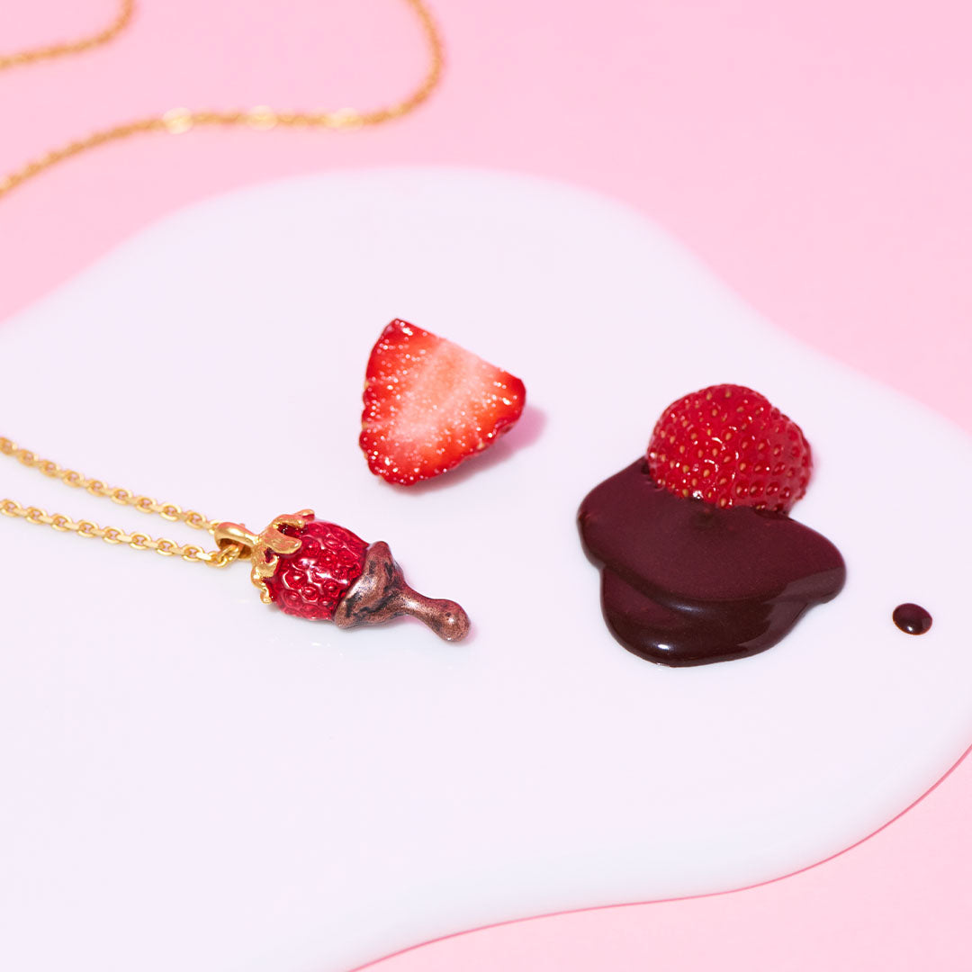 Melty Sliced Strawberry Necklace【Japan Jewelry】