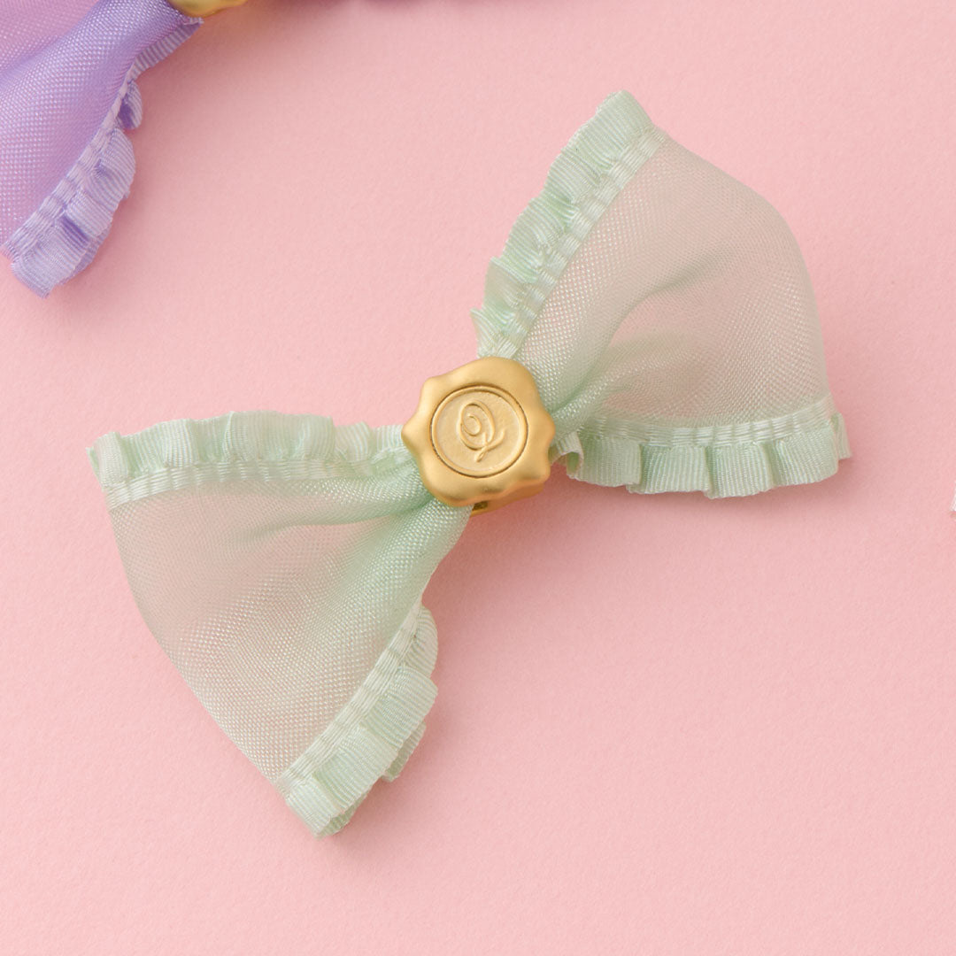 Ruffled Organdy Ribbon Charm (Light Green)【Japan Jewelry】