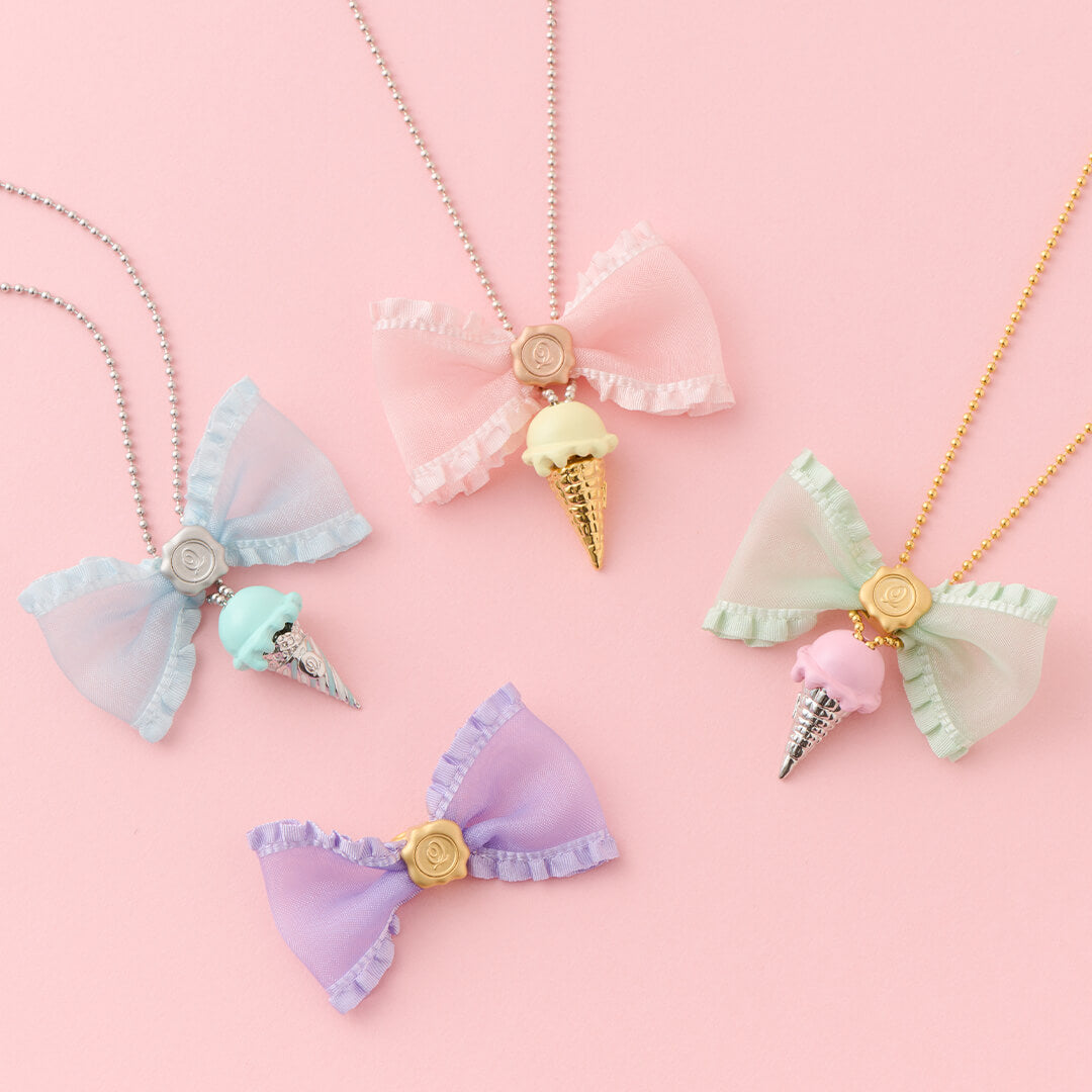 Ruffled Organdy Ribbon Charm (Light Blue)【Japan Jewelry】