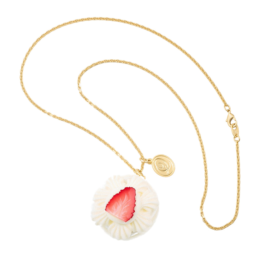 Whipped Cream & Strawberry Macaron Necklace【Japan Jewelry】