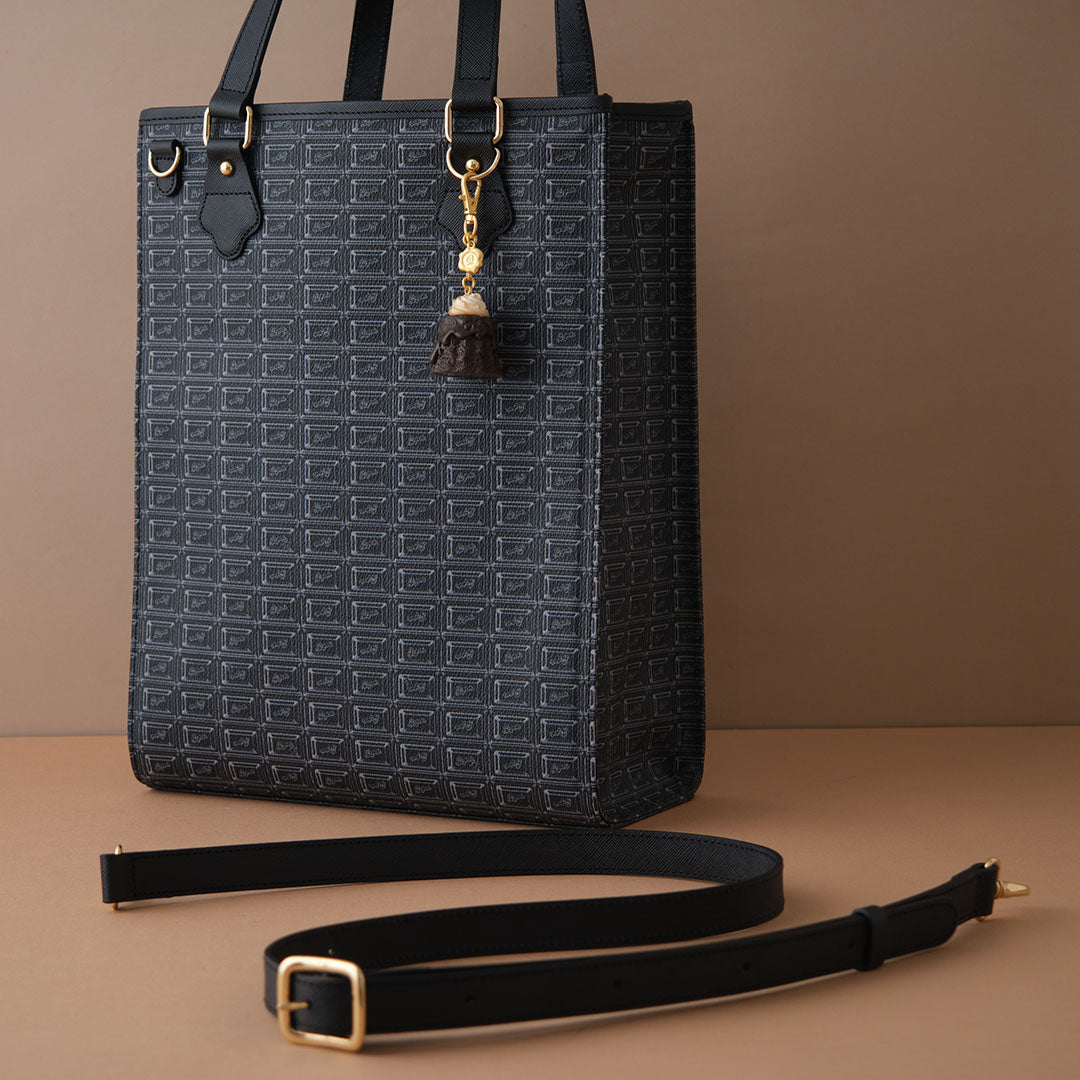 Black Chocolate Square Tote Bag【Japan Jewelry】