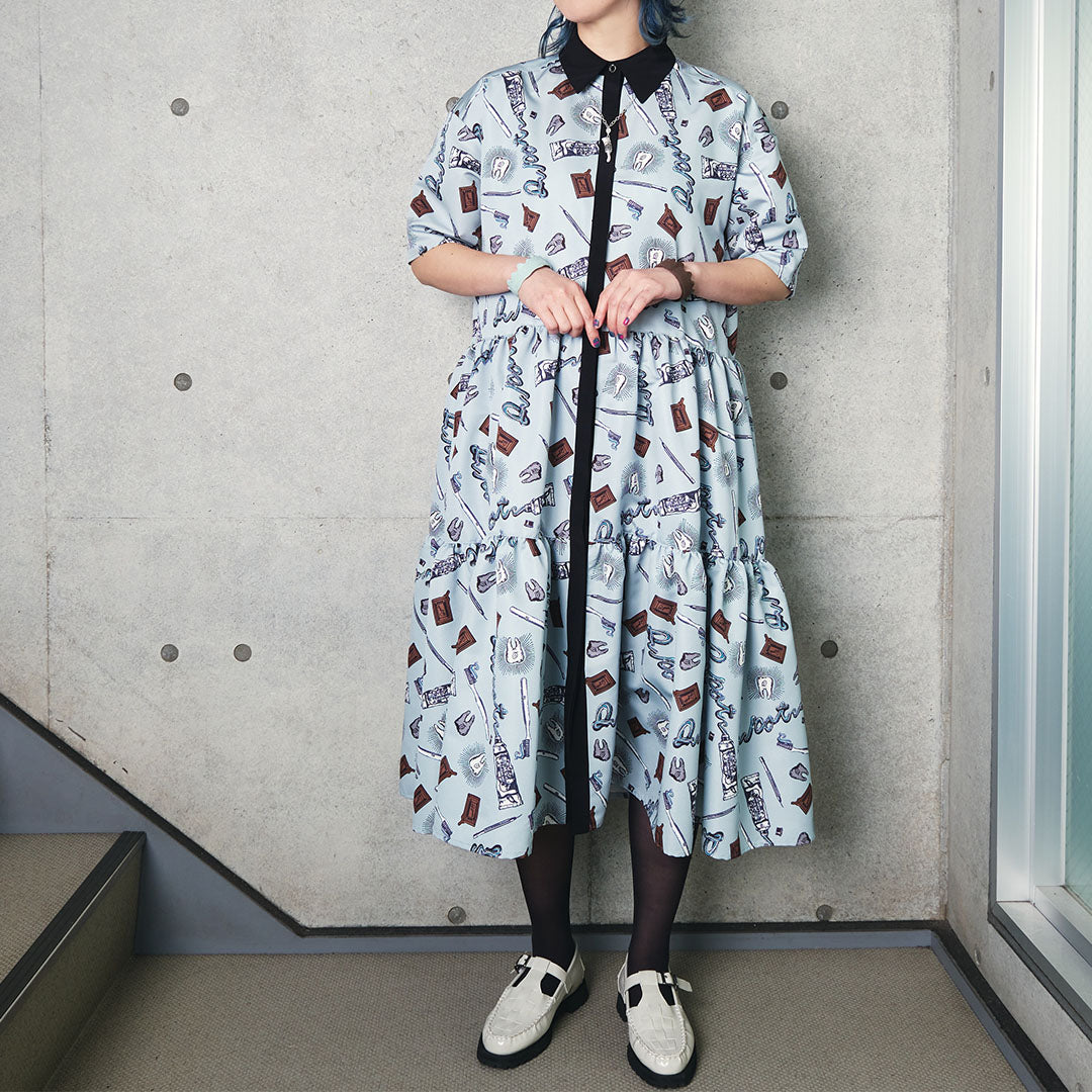 Dental Q-pot. Tiered Shirtdress【Japan Jewelry】