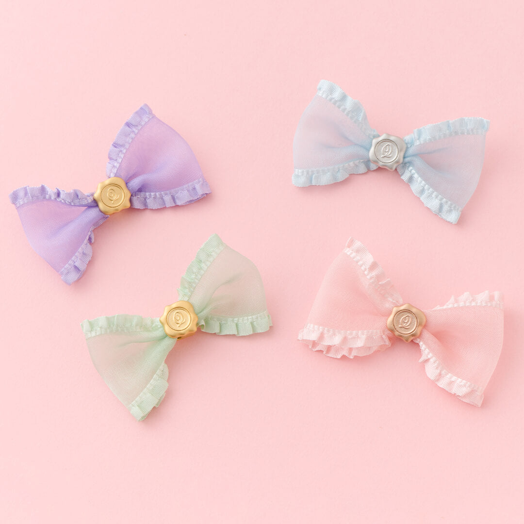 Ruffled Organdy Ribbon Charm (Light Blue)【Japan Jewelry】