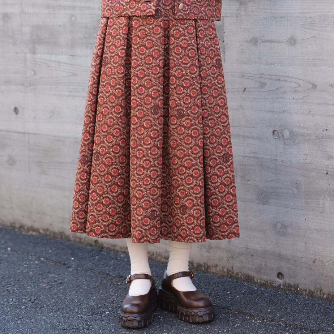 Jam Tomorrow Flare Skirt (Brown)【Japan Jewelry】