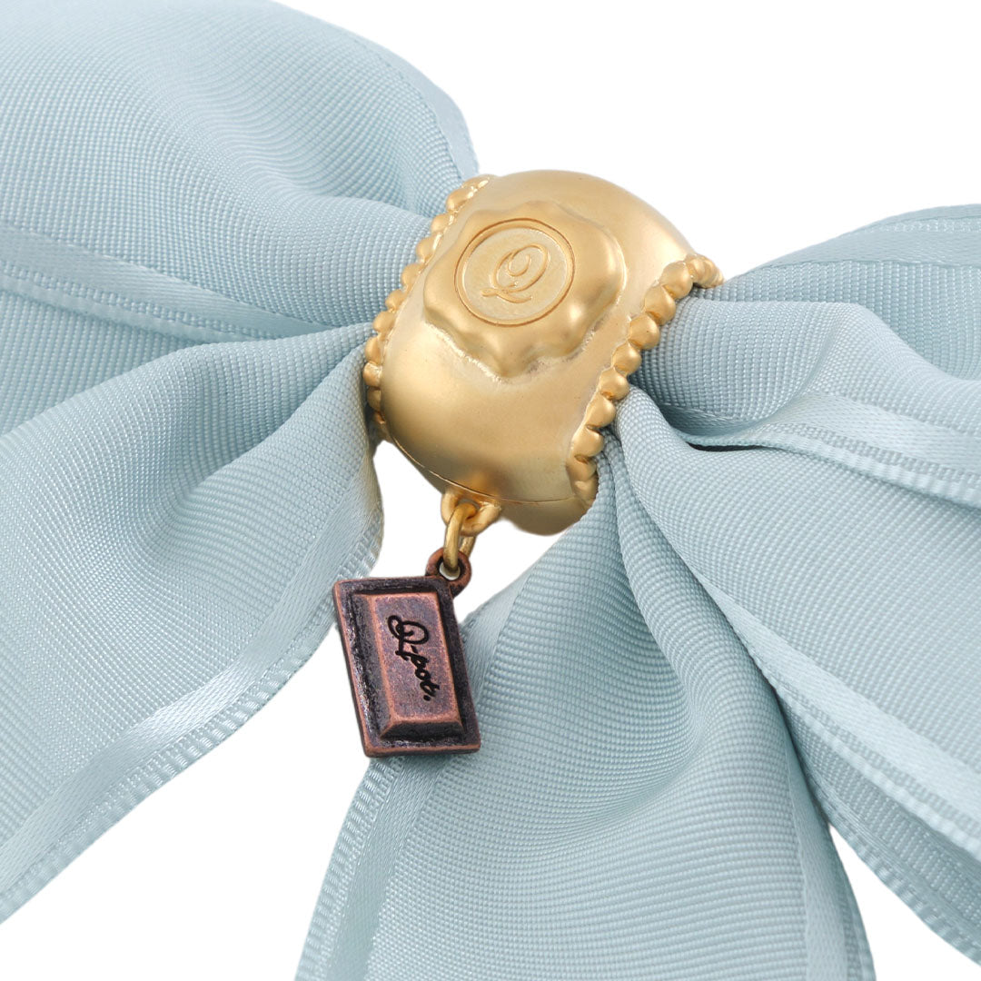 Taffeta Satin Ribbon Chocolate Barrette (Mint)【Japan Jewelry】