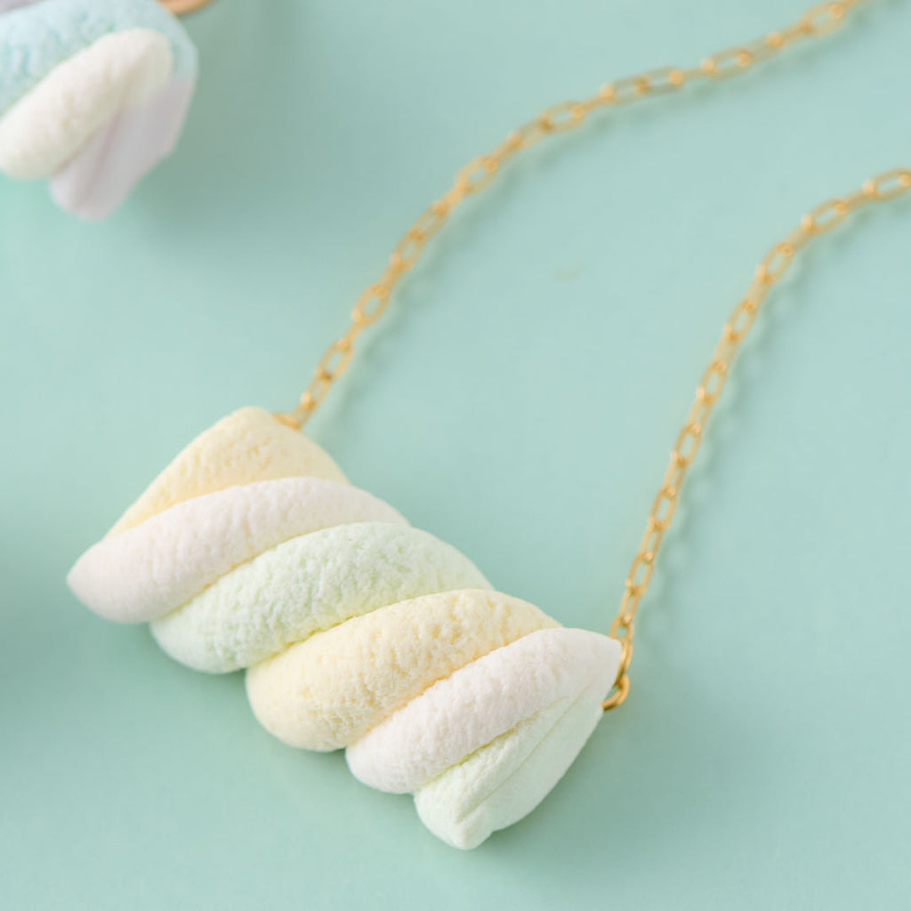 Marshmallow Necklace (Light Yellow × Light Green)【Japan Jewelry】