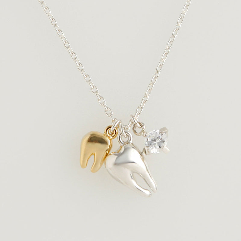 【Silver925】Tooth Combination Necklace【Japan Jewelry】