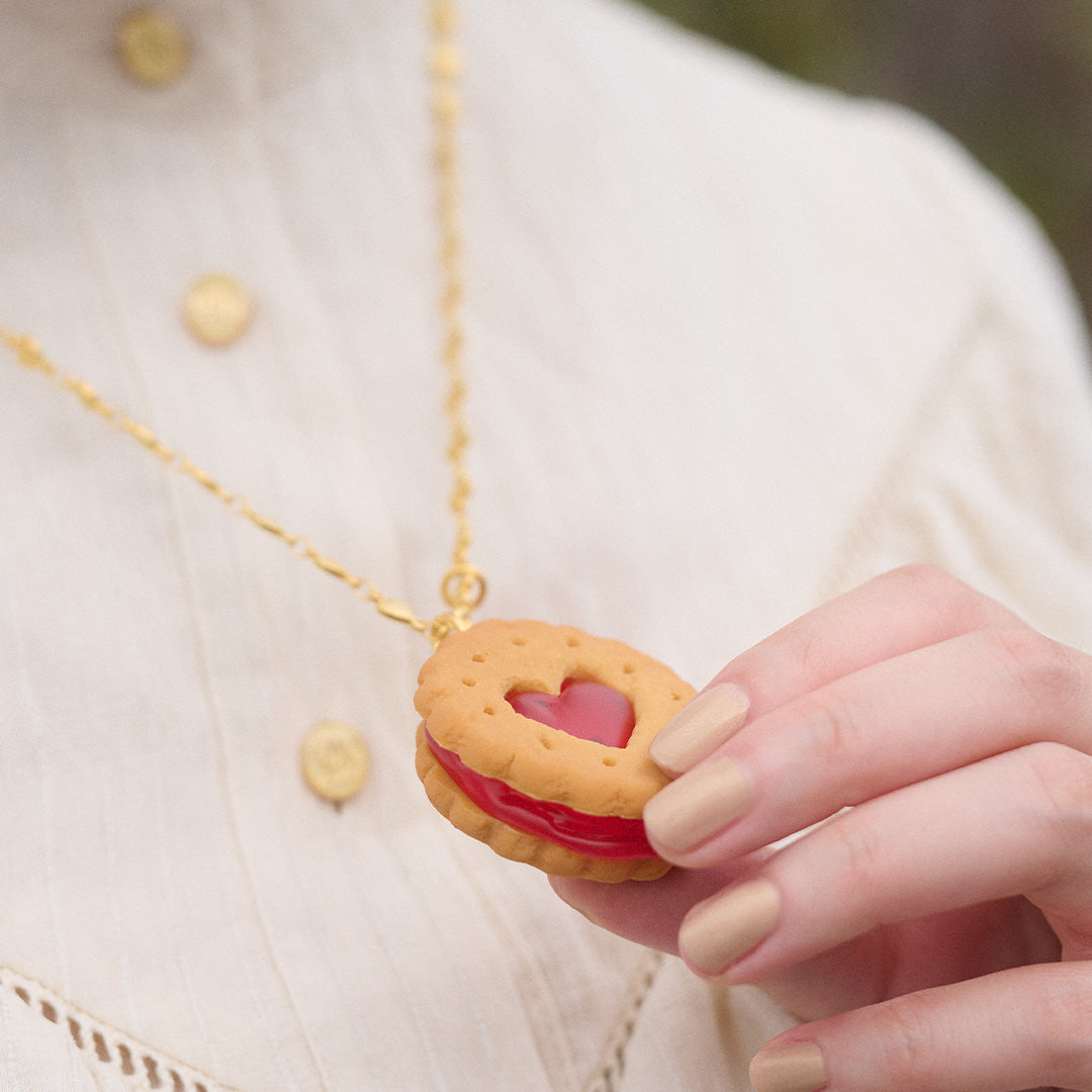 Strawberry Jam Plain Cookie Necklace【Japan Jewelry】