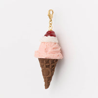 Cherry Whipped Cream Ice Cream Cone Charm【Japan Jewelry】