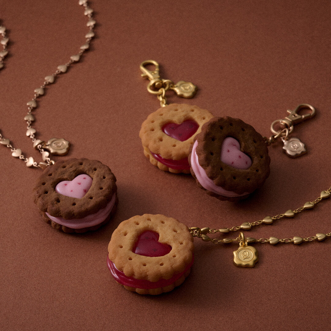 Strawberry Milk Jam Cocoa Cookie Necklace【Japan Jewelry】