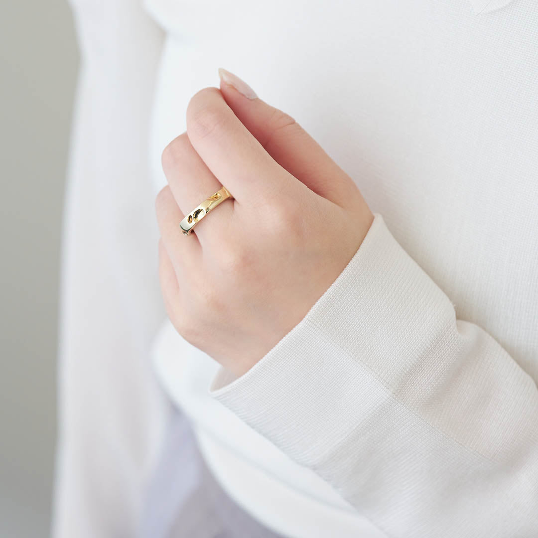 925 Silver/Special Package】Melting Cheese Ring (Gold)【Japan