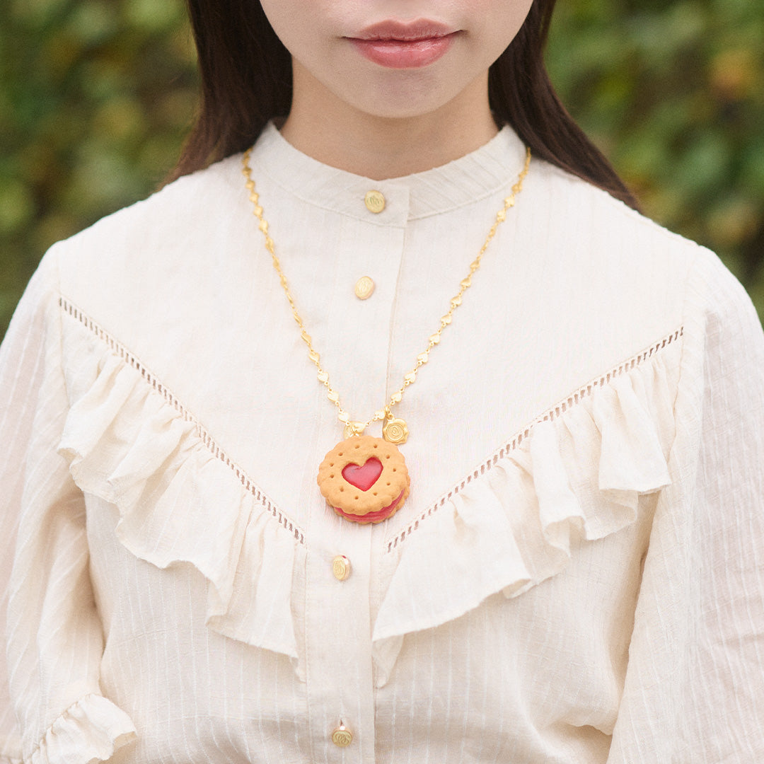 Strawberry Jam Plain Cookie Necklace【Japan Jewelry】